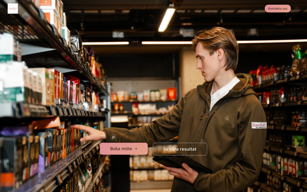 Hemsida som Vital AI har byggt åt Beyond Taste
